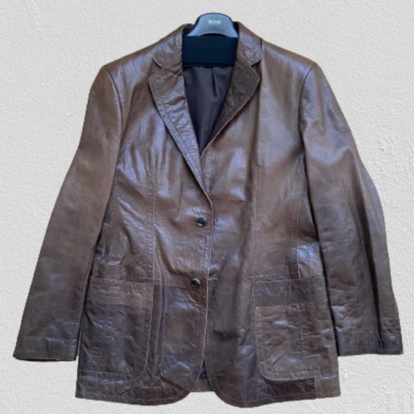 ジャケット・アウター BOSS Italian Lamb Nappa Leather HUGO BOSS Italian Lamb Nappa Leather Jacket - Etsy